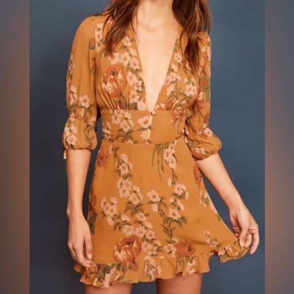 The Reformation Scarlett Dress in Soleil - Picture 2 of 2